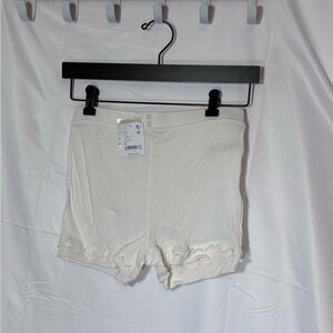 Free People Clean Ivory Ruffle Lounge Shorts XS NWT
